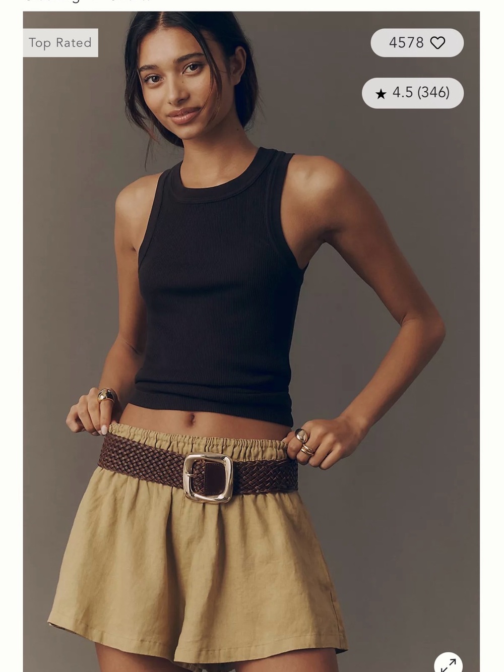 By Anthropologie Somerset 100% linen short View 2